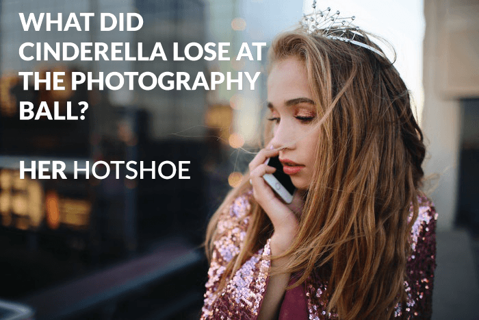 Foto de una chica rubia superpuesta con un chiste de fotografía