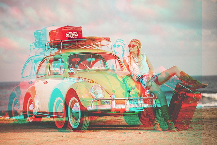 Las capas compensadas crean una doble exposición