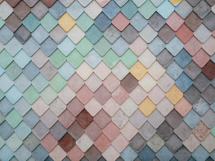 Azulejos estampados de colores pastel - principios de diseño en fotografía