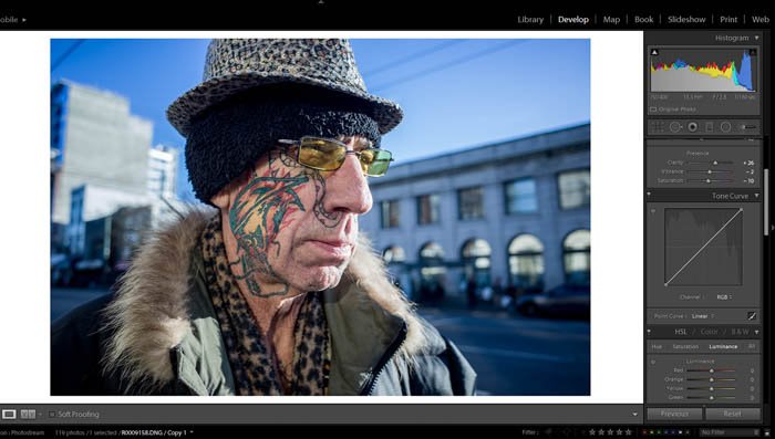 edición fotografía callejera - presencia