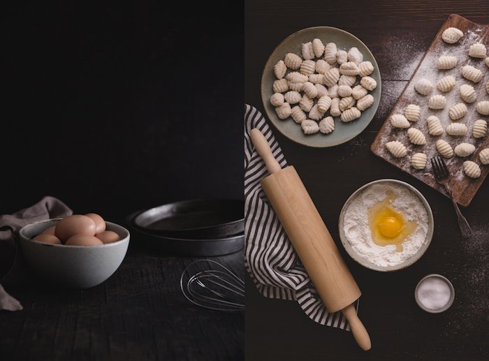 Un díptico de bodegones oscuros y melancólicos de fotografía gastronómica