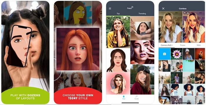 Capturas de pantalla de la aplicación de fotos divertidas ToonMe