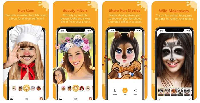 Capturas de pantalla de la aplicación de fotos divertidas YouCam Fun