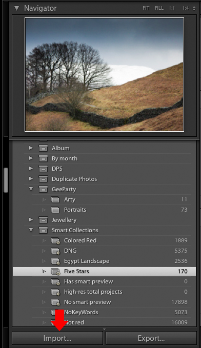 Importación de fotografías en Lightroom: el botón Importar