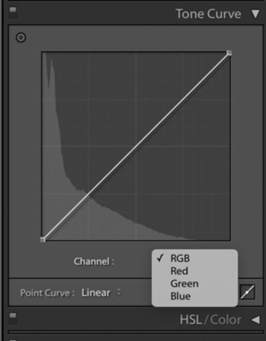 Curva de tonos de Lightroom