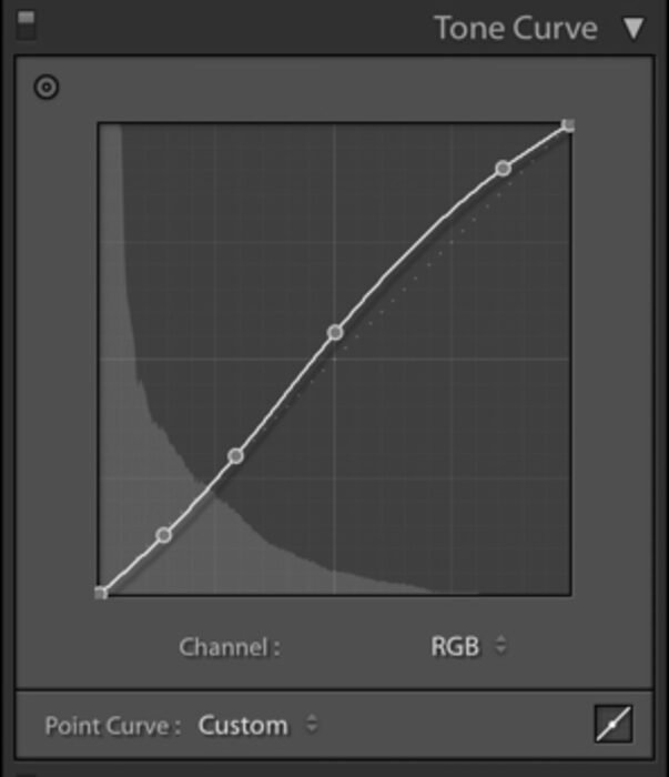 Curva de tonos de Lightroom