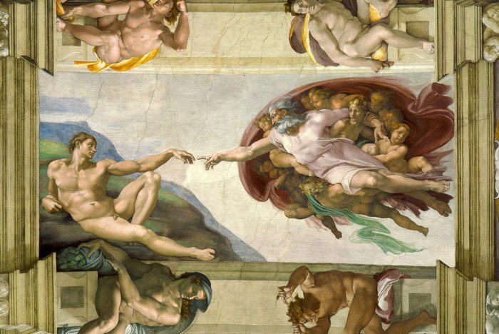 La creación de Adán de Miguel Ángel: uso de los principios del diseño en la fotografía