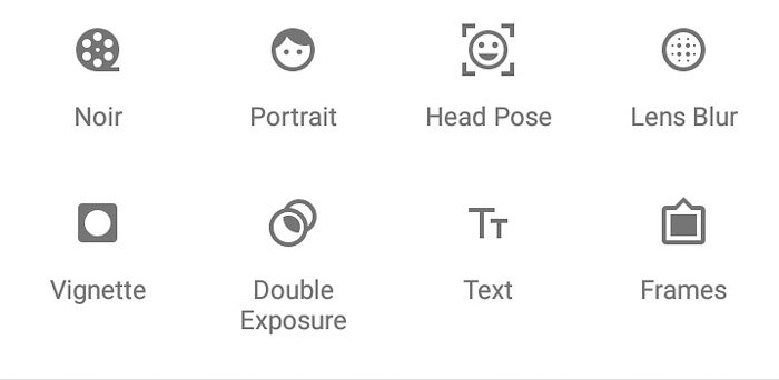 Una captura de pantalla de la interfaz ajustada - Herramientas de edición creativa