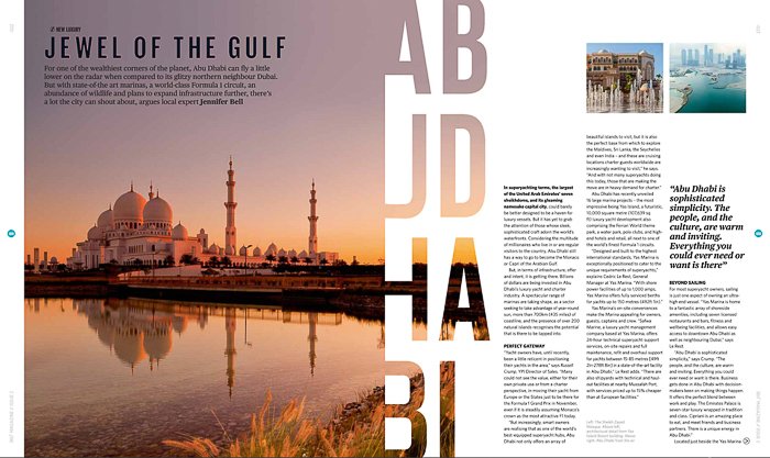 Un editorial de una revista de viajes sobre Abu Dabi: envío de fotografías a revistas