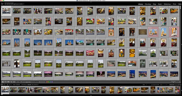 Una captura de pantalla de la interfaz de Adobe Lightroom