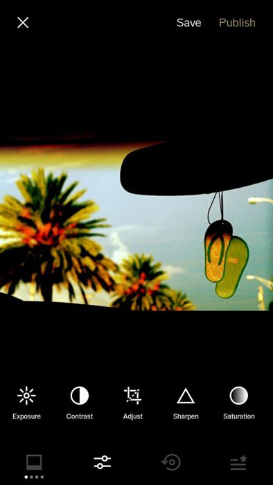 Una captura de pantalla de la aplicación de filtros VSCO