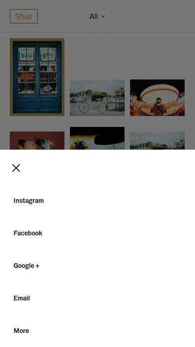 Una captura de pantalla de la aplicación de filtros VSCO
