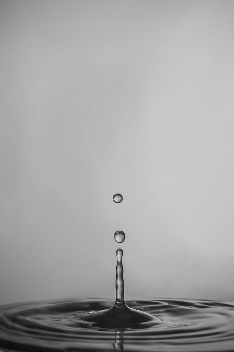Fotografía creativa de gotas de agua.