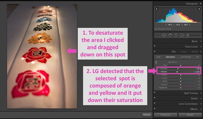 una captura de pantalla del ajuste del balance de blancos de una foto en Lightroom