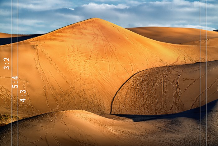relación de aspecto rectangular de las dunas de arena