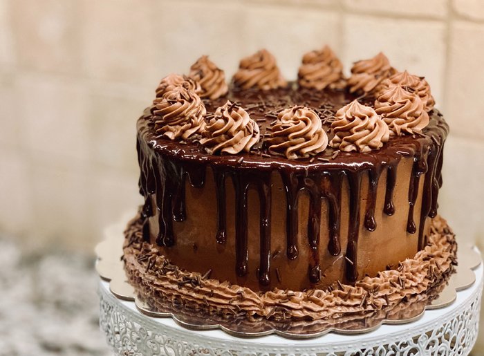 Delicioso pastel de chocolate