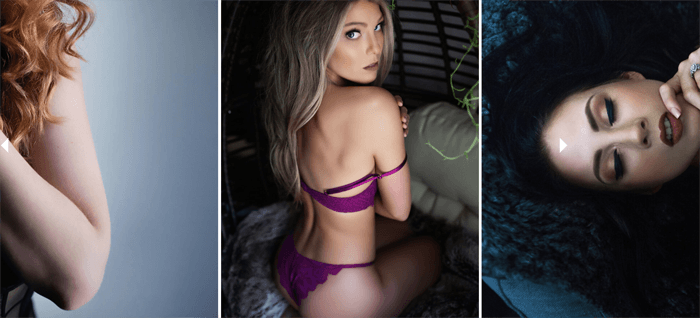 tríptico de fotografía boudoir