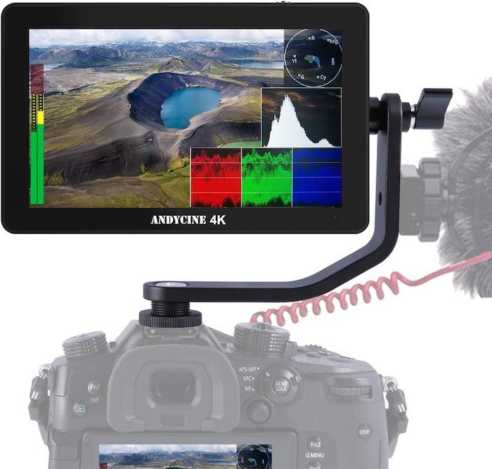 Andycine A6 Plus V2 Monitor de campo de cámara 4K con pantalla táctil de 5,5 pulgadas