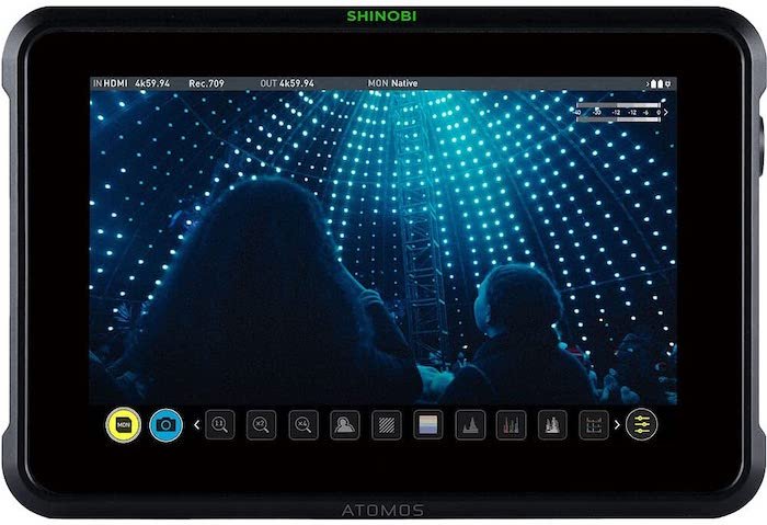 Pantalla de la cámara externa del Atomos Shinobi 7