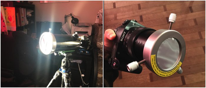 montura de filtro en un telescopio Skywatcher Skymax 90/1250