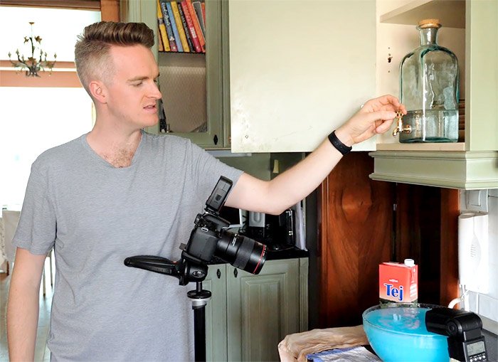 preparaciones para fotografía de gotas de agua