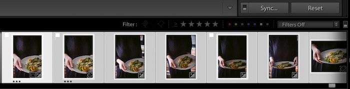 Una captura de pantalla de la interfaz de sincronización de Adobe Lightroom.