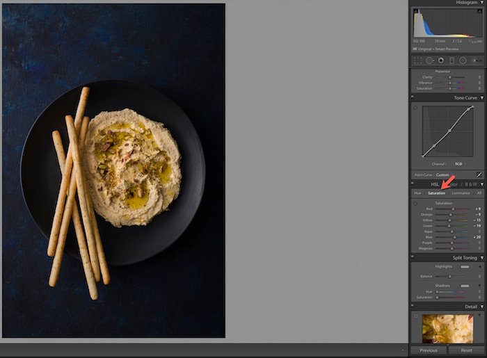 Toma de la interfaz de Adobe Lightroom.