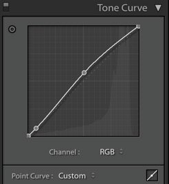 Punto de curva tonal de Lightroom
