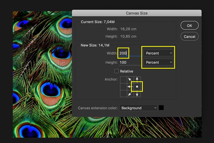 Captura de pantalla de cómo reflejar una imagen en Photoshop