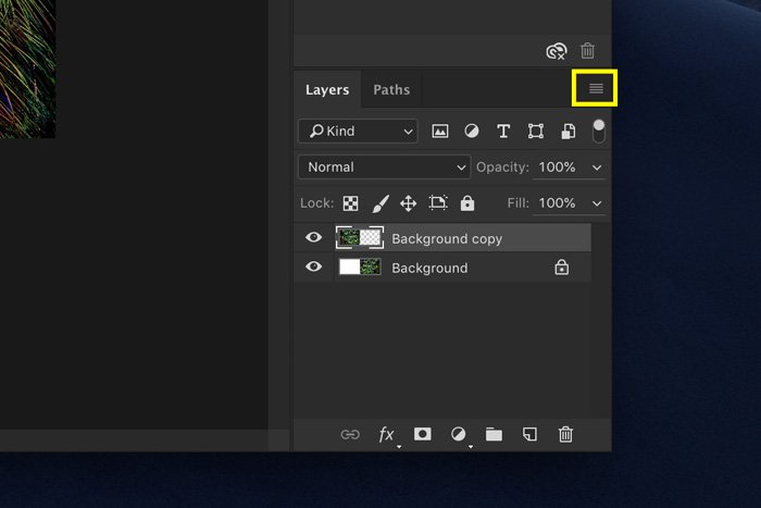 Captura de pantalla de cómo reflejar una imagen en Photoshop