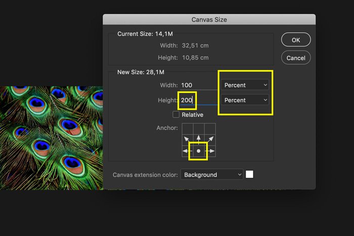Captura de pantalla de cómo reflejar una imagen en Photoshop