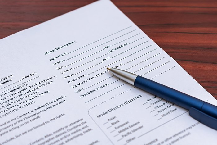 Imagen de un modelo de formulario de autorización.