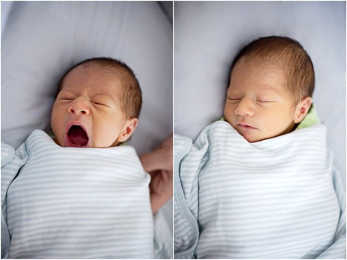 Dulce retrato díptico de un bebé recién nacido: errores de fotografía de recién nacidos que se deben evitar