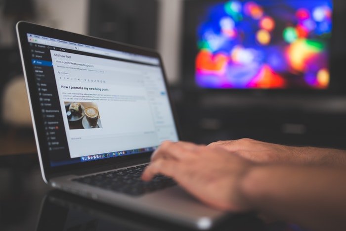 Una persona escribiendo un blog de fotografía.