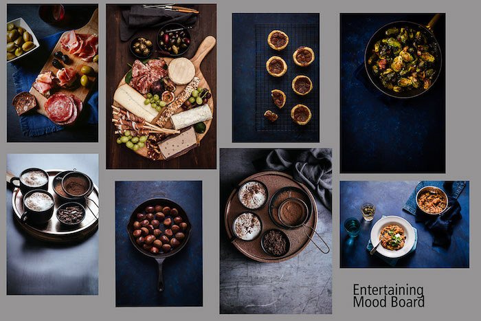 Una captura de pantalla de un tablero de humor de fotografía de alimentos