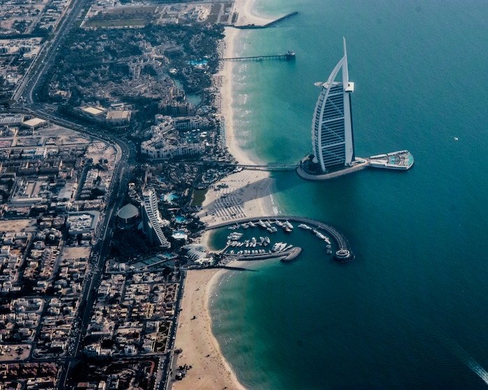 Foto a vista de pájaro de Dubái