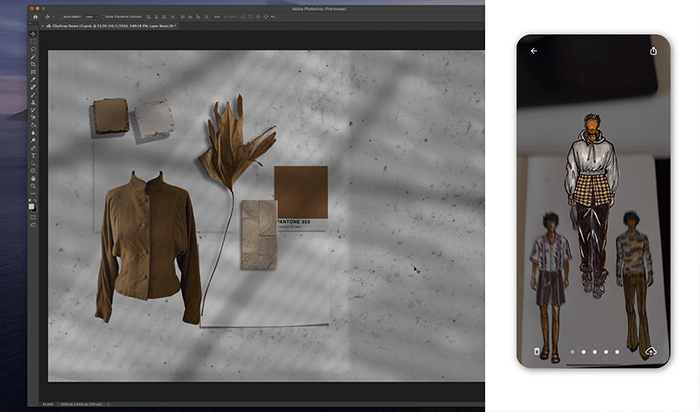 Capturas de pantalla de los complementos de ClipDrop Photoshop para escritorio y dispositivos móviles