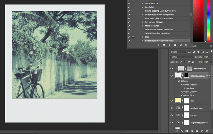 Captura de pantalla de la acción del complemento de Photoshop Polanoid Generator