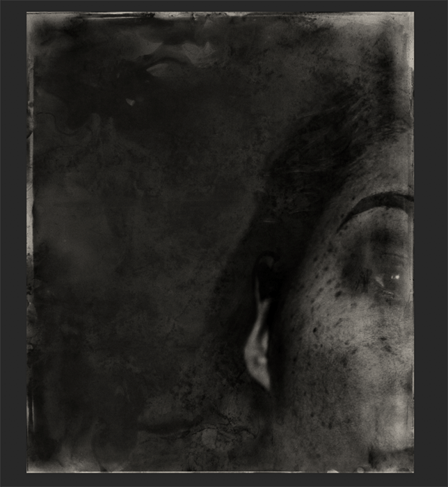 Retrato creado con la acción de Photoshop Wet Plate Colodión