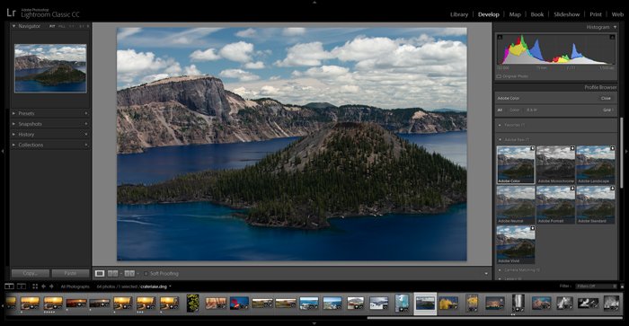 Una captura de pantalla de Lightroom classic, una de las mejores versiones de Photoshop