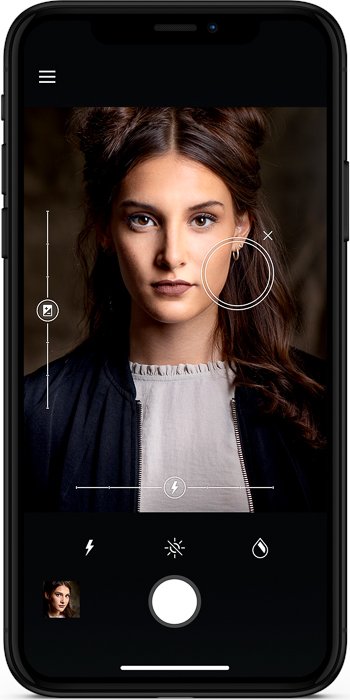 la interfaz de la aplicación para smartphone Profoto b10 flash