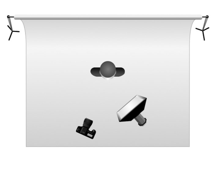 Configuración sencilla de la luz Rembrandt.