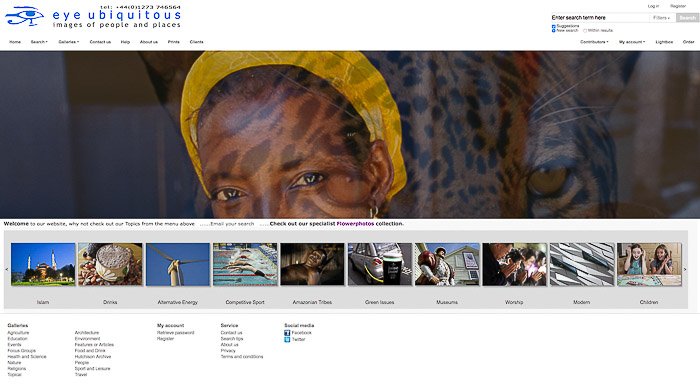Una captura de pantalla de la página de inicio de fotografía de archivo: venda fotos en línea a agencias de stock