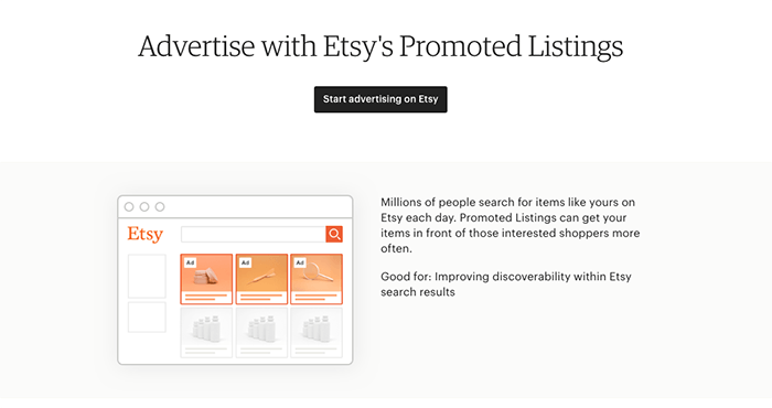 Una captura de pantalla de la publicación de listados para vender fotos en etsy