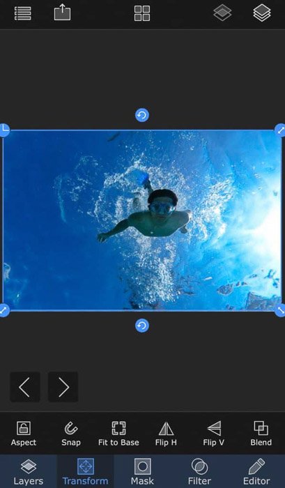 Captura de pantalla de cómo mezclar imágenes en la aplicación de superposición