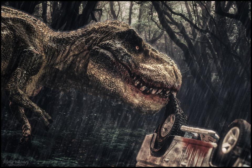 T-rex convertido en auto