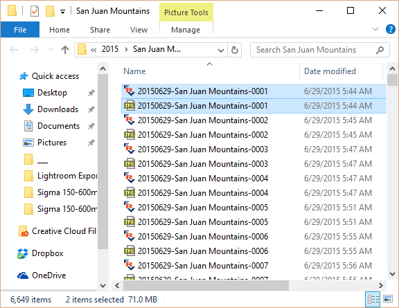 Sistema de archivos RAW + JPEG