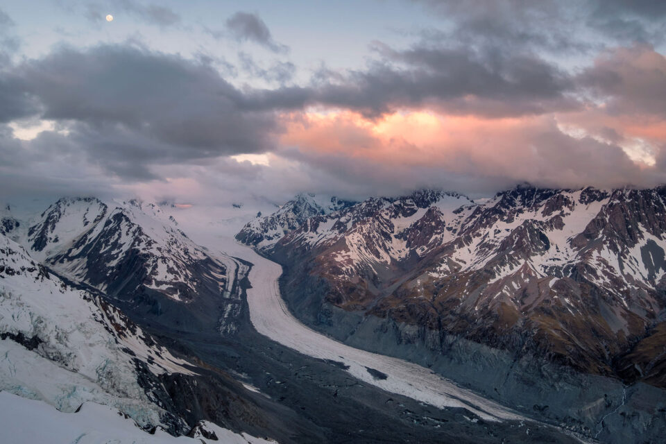 Glaciar al atardecer, capturado con XF 10-24 mm f/4 R OIS