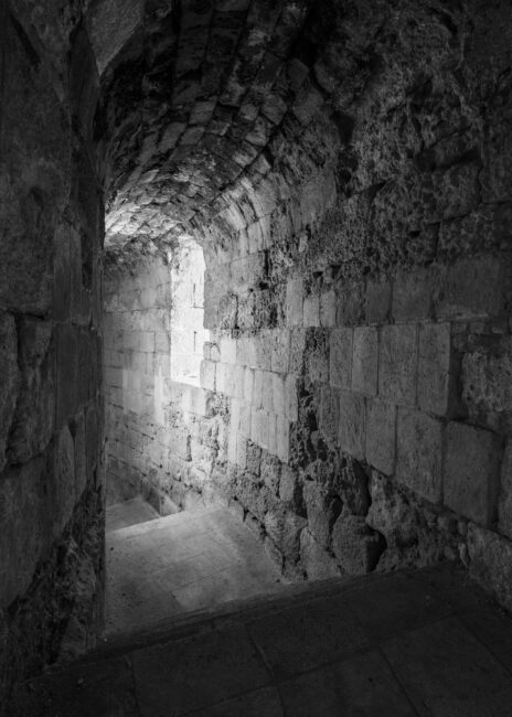 Jerash final en blanco y negro