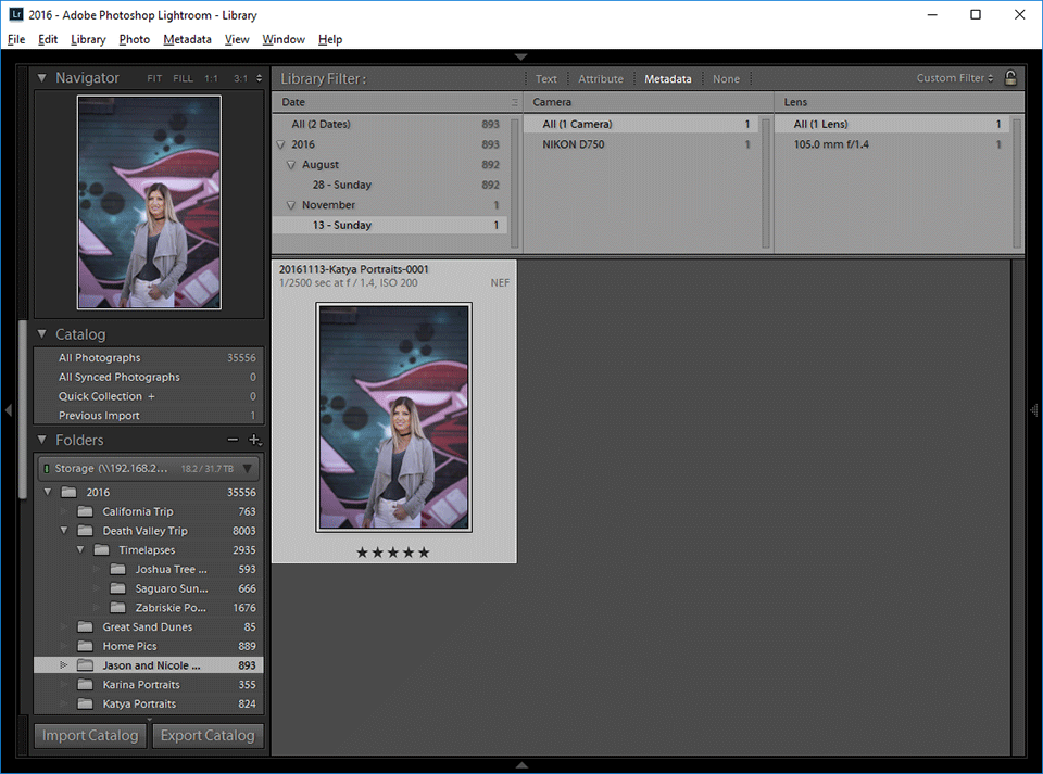 Filtros de Lightroom Imagen identificada